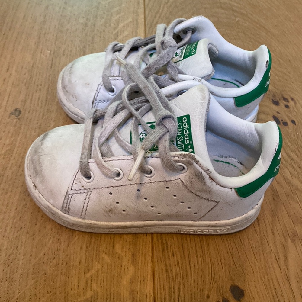White and Green Stan Smiths Toddler Shoes
